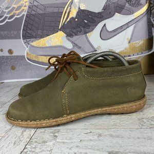 Born Nuala Army Green Nubuck Boho Boots Lace Up Womens Size 7 GUC‎